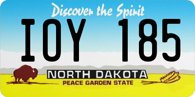 ND license plate IOY185