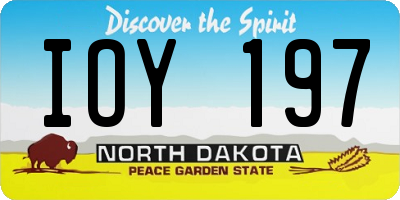 ND license plate IOY197