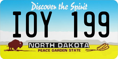 ND license plate IOY199