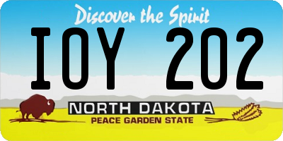 ND license plate IOY202