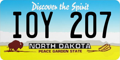 ND license plate IOY207