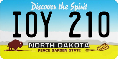 ND license plate IOY210