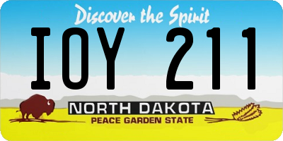ND license plate IOY211