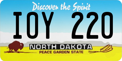 ND license plate IOY220