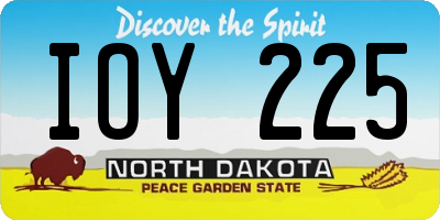 ND license plate IOY225