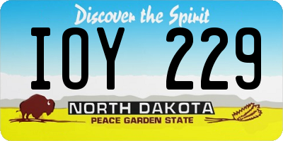 ND license plate IOY229
