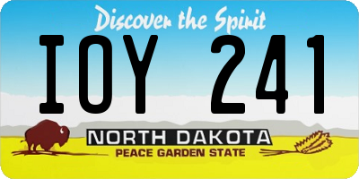 ND license plate IOY241