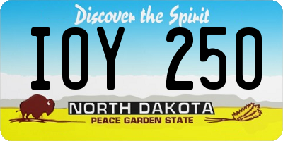 ND license plate IOY250