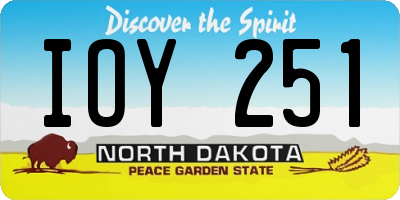 ND license plate IOY251
