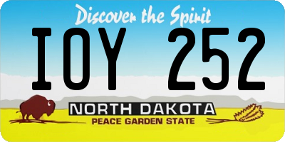 ND license plate IOY252