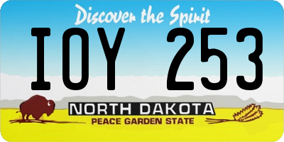 ND license plate IOY253