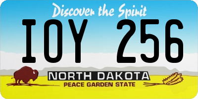 ND license plate IOY256