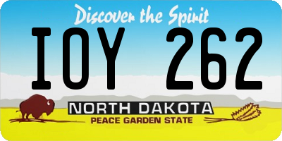 ND license plate IOY262