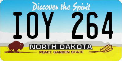 ND license plate IOY264