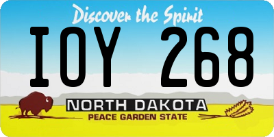 ND license plate IOY268