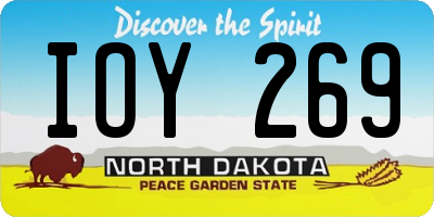 ND license plate IOY269