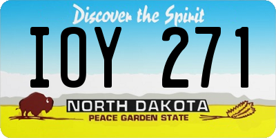 ND license plate IOY271
