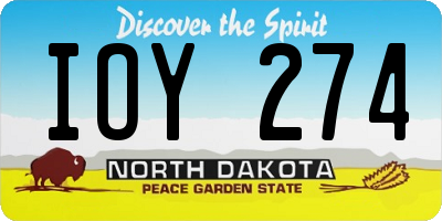 ND license plate IOY274