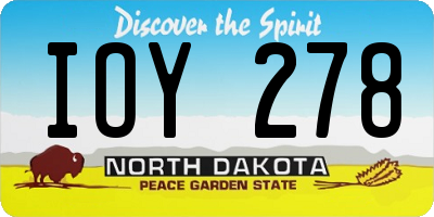 ND license plate IOY278