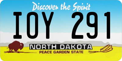ND license plate IOY291