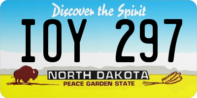 ND license plate IOY297