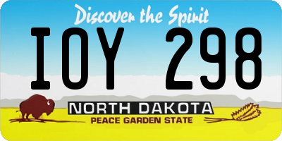 ND license plate IOY298