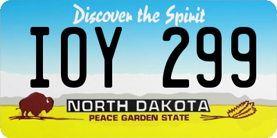 ND license plate IOY299