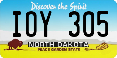 ND license plate IOY305