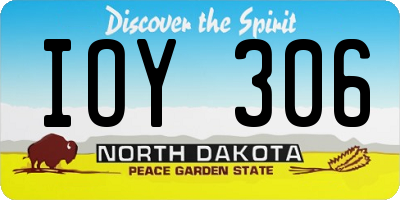 ND license plate IOY306