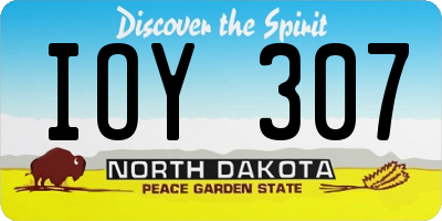ND license plate IOY307