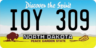 ND license plate IOY309