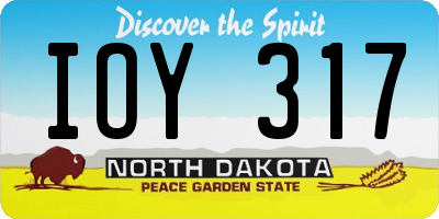 ND license plate IOY317