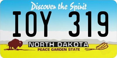 ND license plate IOY319