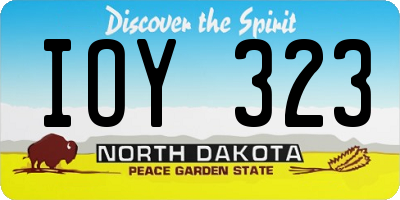 ND license plate IOY323