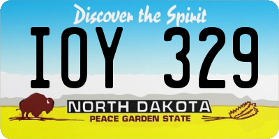ND license plate IOY329