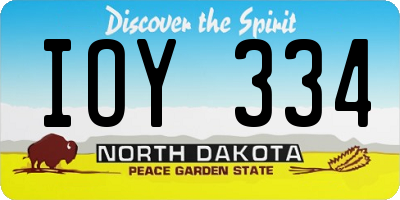 ND license plate IOY334