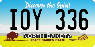 ND license plate IOY336