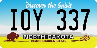 ND license plate IOY337