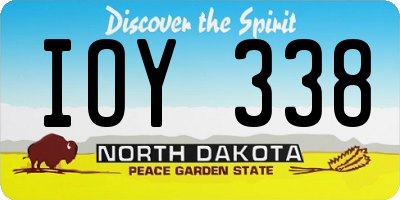 ND license plate IOY338