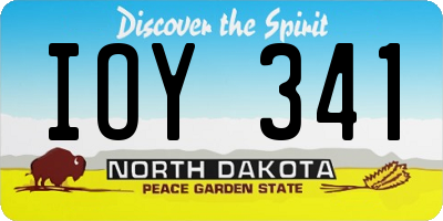 ND license plate IOY341