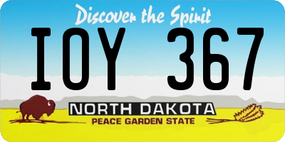 ND license plate IOY367
