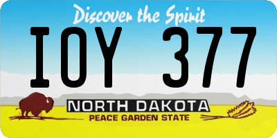 ND license plate IOY377