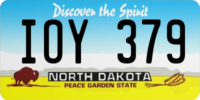 ND license plate IOY379