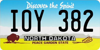 ND license plate IOY382