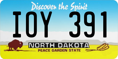 ND license plate IOY391