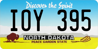 ND license plate IOY395