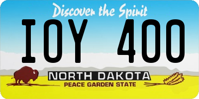 ND license plate IOY400