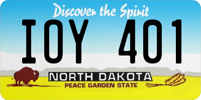 ND license plate IOY401