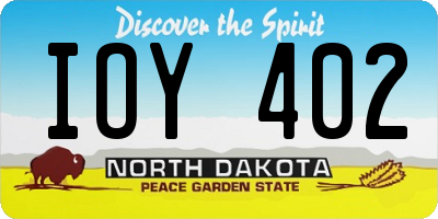 ND license plate IOY402