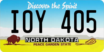 ND license plate IOY405